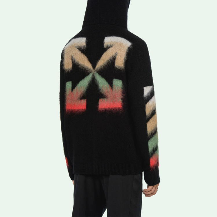 OFF-WHITE SS21 Suede Diagonal Stripes Hoodie Jacket Men’s Black OMHA037R21KNI0011084 圖 9
