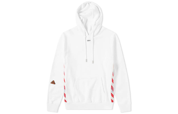 OFF-WHITE SS21 White Logo Print Hoodie for Men OMBB032S180030080100 圖 2