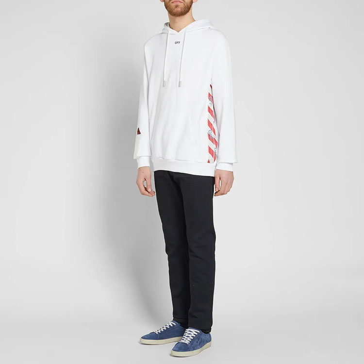 OFF-WHITE SS21 White Logo Print Hoodie for Men OMBB032S180030080100 圖 6