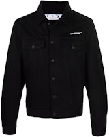 OFF-WHITE SS22 Black Denim Jacket with Front Logo Print OMYE079C99DEN0031001 OFF-WHITE SS22 Black Denim Jacket with Front Logo Print OMYE079C99DEN0031001