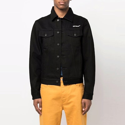 オフホワイト SS22 ブラックデニムジャケット フロントロゴプリント入り OMYE079C99DEN0031001 Lookbook オフホワイト SS22 ブラックデニムジャケット フロントロゴプリント入り OMYE079C99DEN0031001