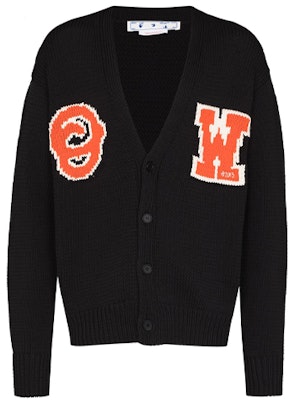 오프화이트 SS22 블랙 로고 니트 가디건 스웨터 딥 브이넥. OMHB014C99KNI0011020 Buy 오프화이트 SS22 블랙 로고 니트 가디건 스웨터 딥 브이넥. OMHB014C99KNI0011020