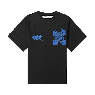 OFF-WHITE SS22 Classic Arrow Logo Cotton Black T-Shirt. OMAA078F191850171030