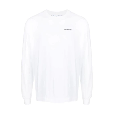 OFF-WHITE SS22 Logo Print Long Sleeve Tee White OMAB064C99JER00301100110
