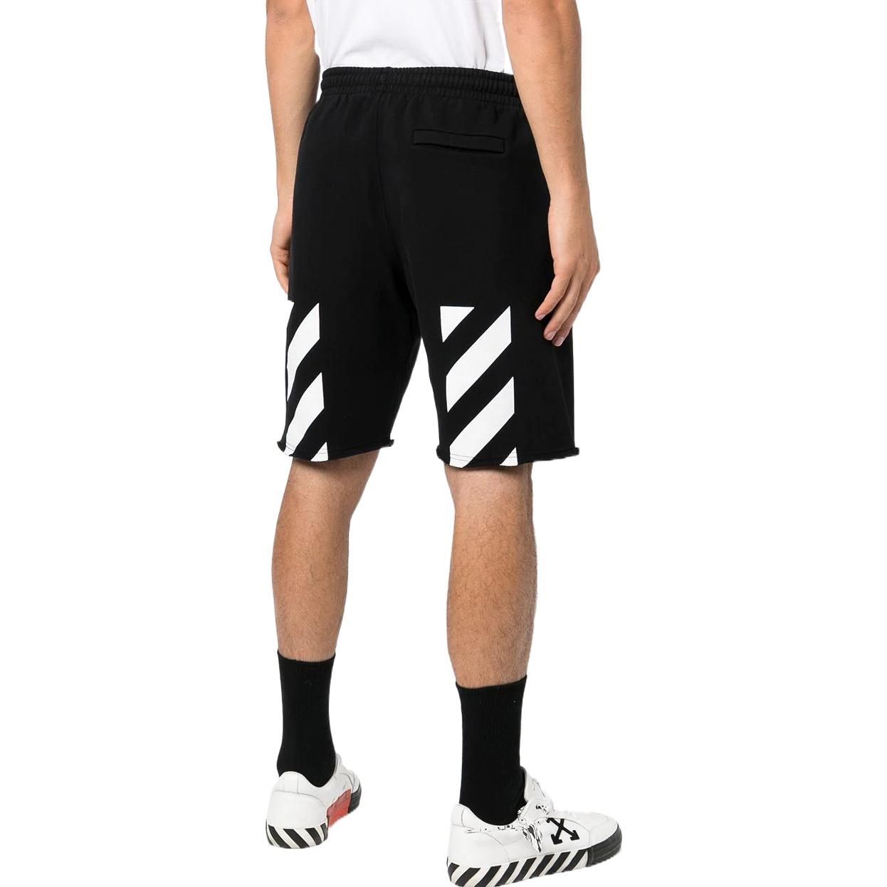 Details for OFF-WHITE SS22 标志条纹休闲短裤 黑色 OMCI006C99FLE0011001
