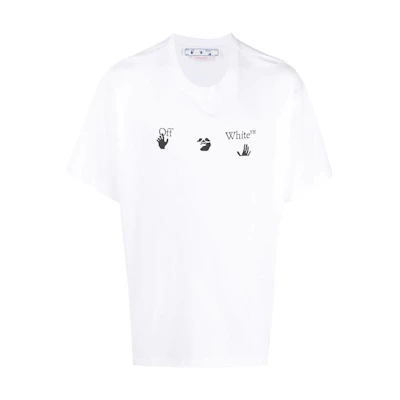 OFF-WHITE SS22 White Logo Print Short Sleeve Loose Fit T-Shirt OMAA038C99JER0070110