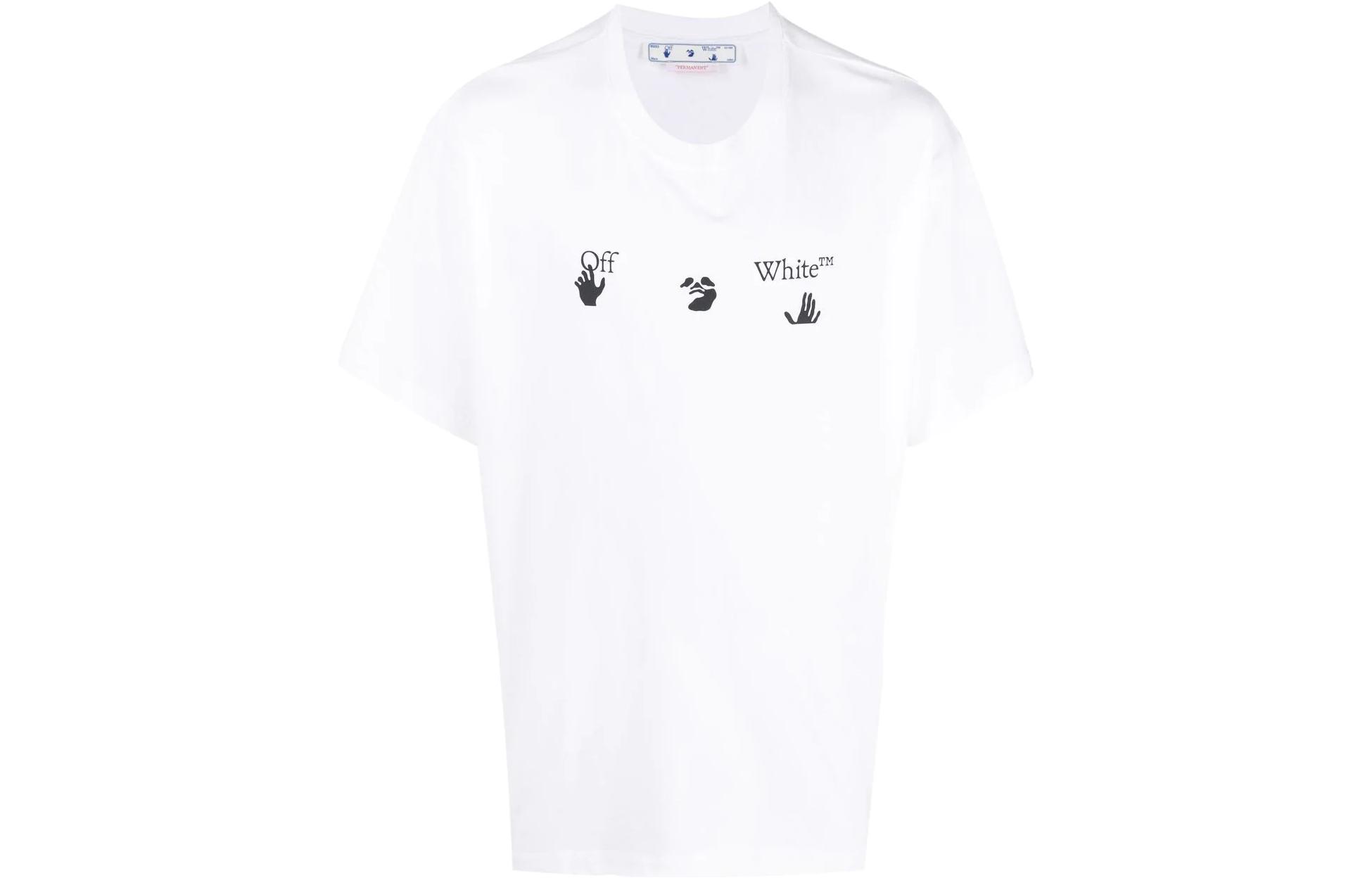 OFF-WHITE SS22  White Logo Print Short Sleeve Loose Fit T-Shirt OMAA038C99JER0070110 圖 2