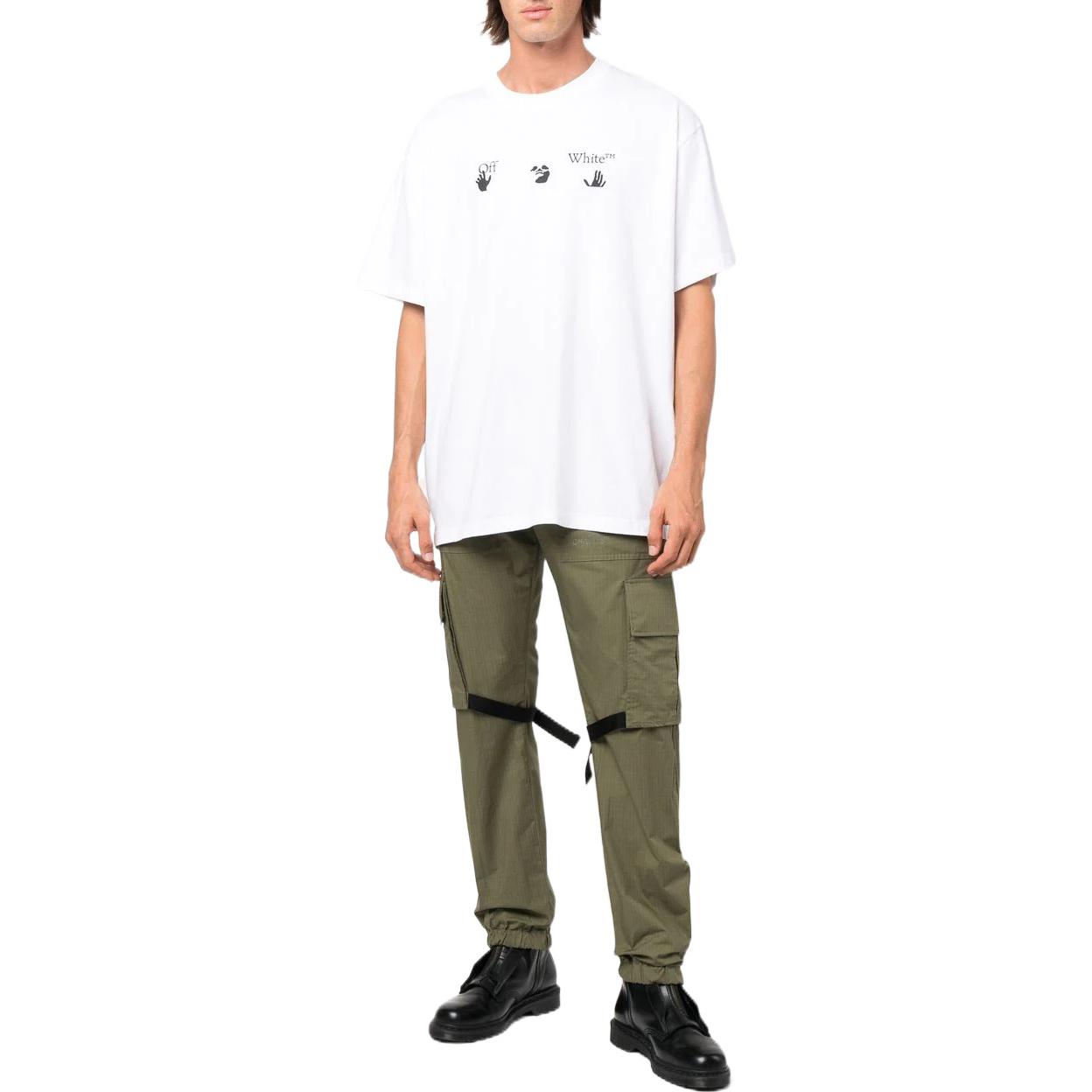OFF-WHITE SS22  White Logo Print Short Sleeve Loose Fit T-Shirt OMAA038C99JER0070110 圖 3