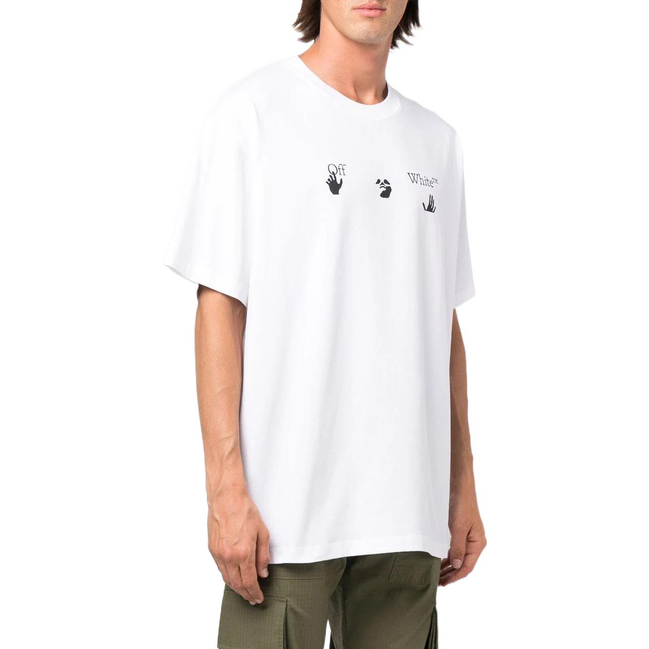 OFF-WHITE SS22  White Logo Print Short Sleeve Loose Fit T-Shirt OMAA038C99JER0070110 圖 5