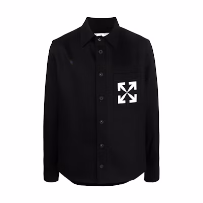 OFF-WHITE SS22 Arrow Logo Denim Long Sleeve Shirt Black Men’s OMYD027C99DEN0021001