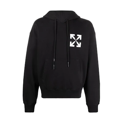 OFF-WHITE SS22 Arrow Logo Print Cotton Hoodie Black OMBB037C99FLE0081001