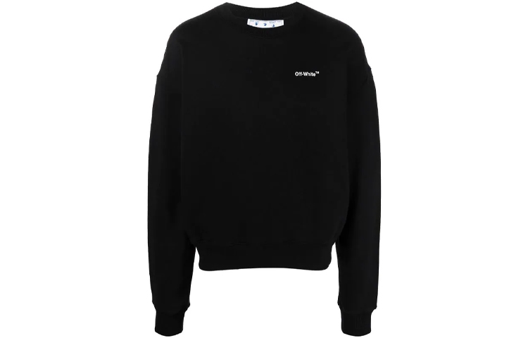 OFF-WHITE SS22 Black Arrow Print Crewneck Pullover Sweatshirt  Loose Fit OMBA058C99FLE0021001