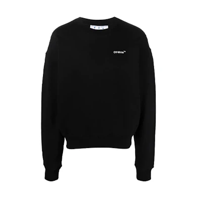 OFF-WHITE SS22 Black Arrow Print Crewneck Pullover Sweatshirt Loose Fit OMBA058C99FLE0021001