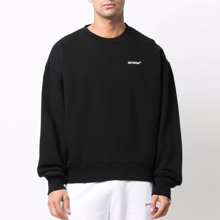 OFF-WHITE SS22 Black Arrow Print Crewneck Pullover Sweatshirt  Loose Fit OMBA058C99FLE0021001 圖 3