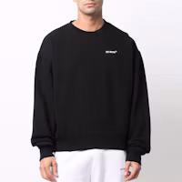 Lookbook OFF-WHITE SS22 Black Arrow Print Crewneck Pullover Sweatshirt Loose Fit OMBA058C99FLE0021001