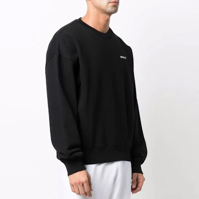 OFF-WHITE SS22 Arrow Print Sweater Hitam Crewneck Loose Fit OMBA058C99FLE0021001 Shop OFF-WHITE SS22 Arrow Print Sweater Hitam Crewneck Loose Fit OMBA058C99FLE0021001