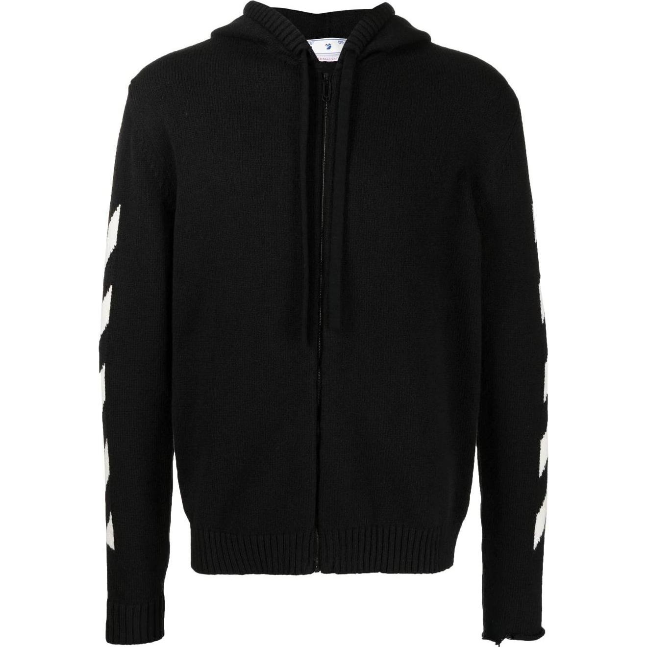 OFF-WHITE SS22 Black Classic Logo Zip Hoodie Jacket  Fall Collection OMHA080C99KNI0011001