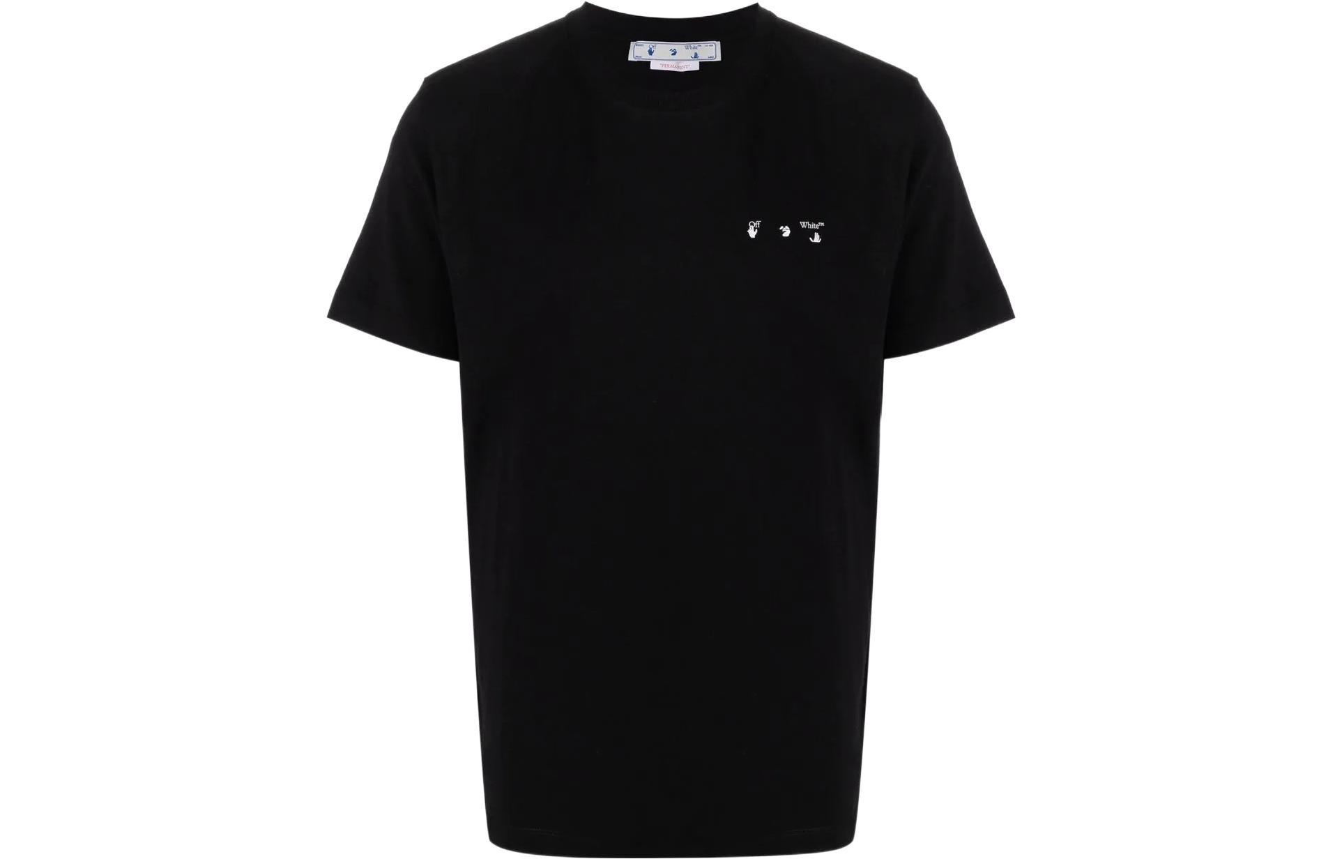 OFF-WHITE SS22 Caravaggio Arrow Black T-Shirt Men’s Minimalist Design OMAA027C99JER0051001
