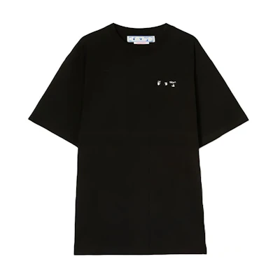 OFF-WHITE SS22 Caravaggio Back Graphic Loose Fit Black Tee Male OMAA038C99JER0061001
