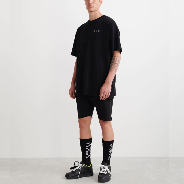 Purchase OFF-WHITE SS22 Caravaggio 背影印花寬鬆版黑色短袖 男款 OMAA038C99JER0061001