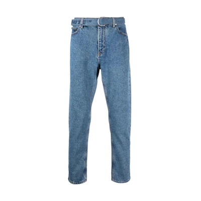 OFF-WHITE SS22 Classic Straight-Leg Belted Jeans Blue Regular Fit OMYA142C99DEN0024949