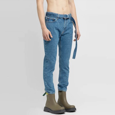 OFF-WHITE SS22经典直筒牛仔裤蓝色配腰带 常规版型 OMYA142C99DEN0024949 Sizing OFF-WHITE SS22经典直筒牛仔裤蓝色配腰带 常规版型 OMYA142C99DEN0024949