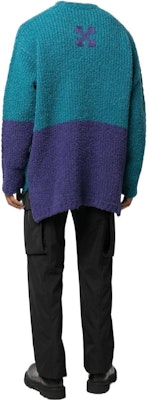 OFF-WHITE SS22 Baju Sejuk Rajut Bulu Warna Biru Lengan Panjang OMHE124F22KNI0015535IRISH Shop OFF-WHITE SS22 Baju Sejuk Rajut Bulu Warna Biru Lengan Panjang OMHE124F22KNI0015535IRISH