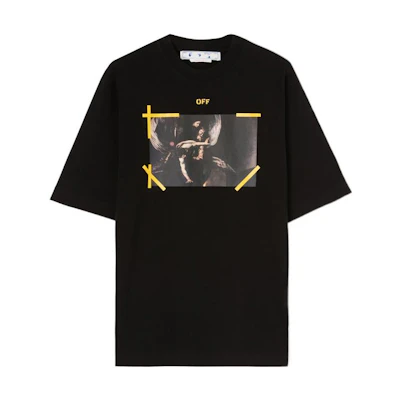 OFF-WHITE SS22 Diagonal Arrows Graphic Tee Black Short Sleeve OMAA119C99JER0061001