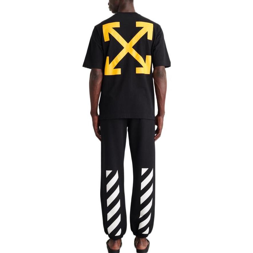 Shop Camiseta Negra OFF-WHITE SS22 Flechas Diagonales Manga Corta. OMAA119C99JER0061001