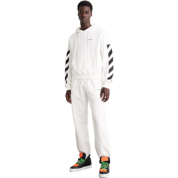 Lookbook OFF-WHITE SS22 斜纹条纹连帽衫 白色 常规版型 OMBB037C99FLE0010110