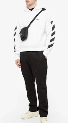 OFF-WHITE SS22 斜纹条纹连帽衫 白色 常规版型 OMBB037C99FLE0010110 Sizing OFF-WHITE SS22 斜纹条纹连帽衫 白色 常规版型 OMBB037C99FLE0010110