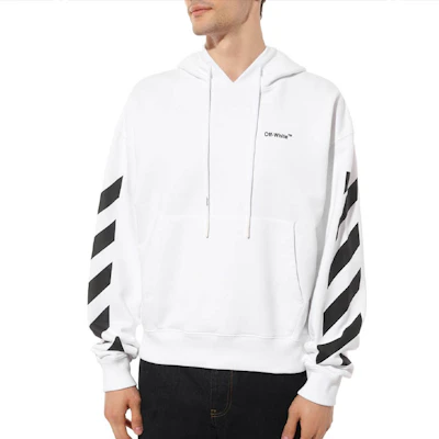OFF-WHITE SS22 斜纹条纹连帽衫 白色 常规版型 OMBB037C99FLE0010110 Cheap OFF-WHITE SS22 斜纹条纹连帽衫 白色 常规版型 OMBB037C99FLE0010110