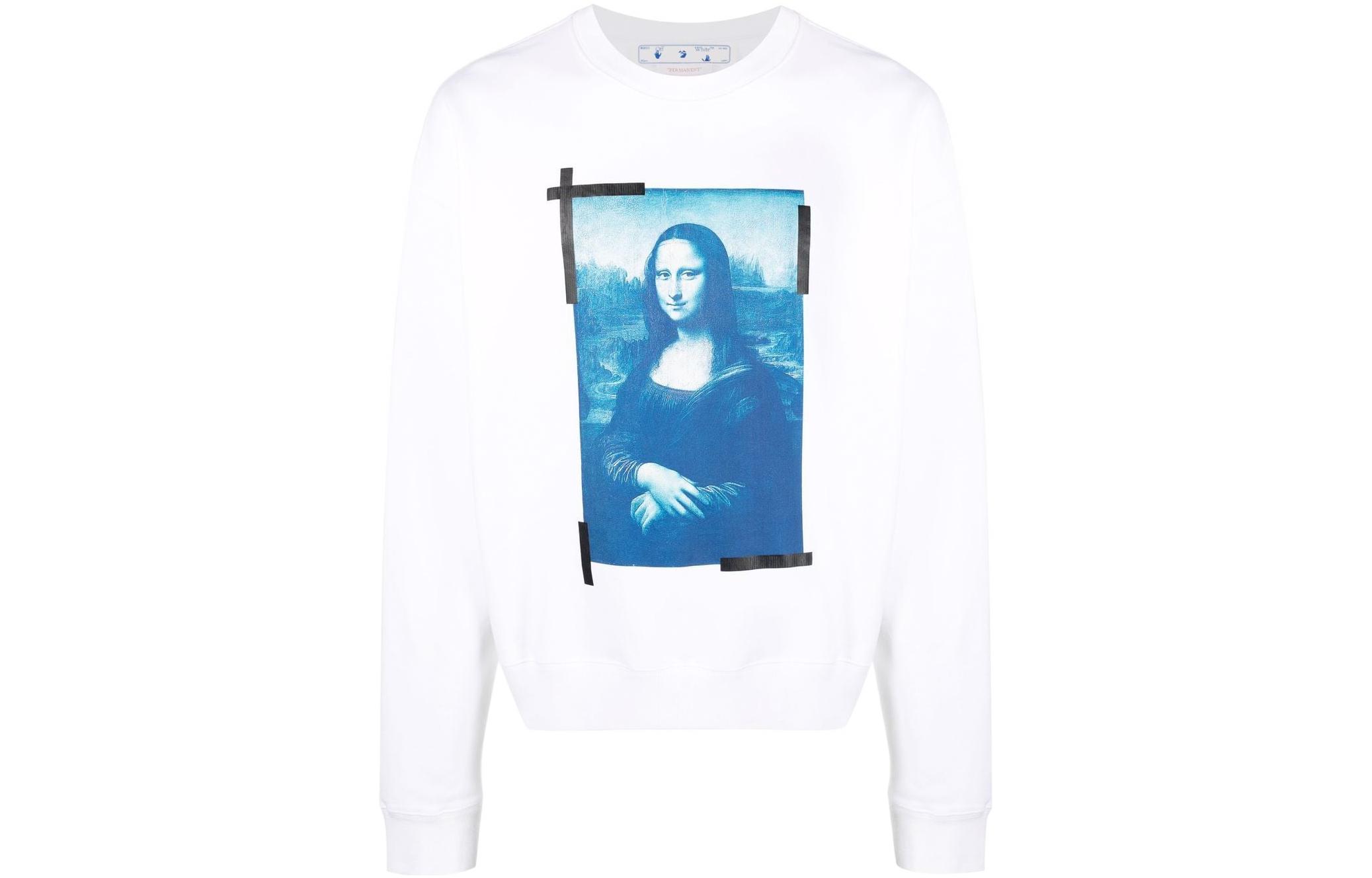OFF-WHITE SS22 Elizabeth Print Long Sleeve Sweatshirt White (). OMBA058C99FLE0030145