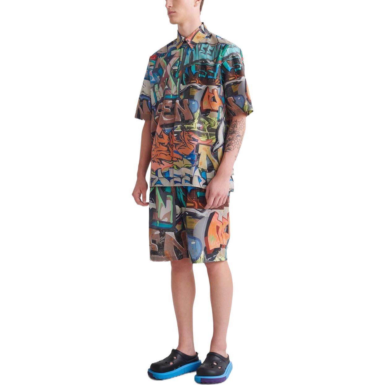 Purchase オフホワイト SS22 グラフィティプリントロゴ 半袖シャツ マルチカラー メンズ OMGA216S22FAB0018400