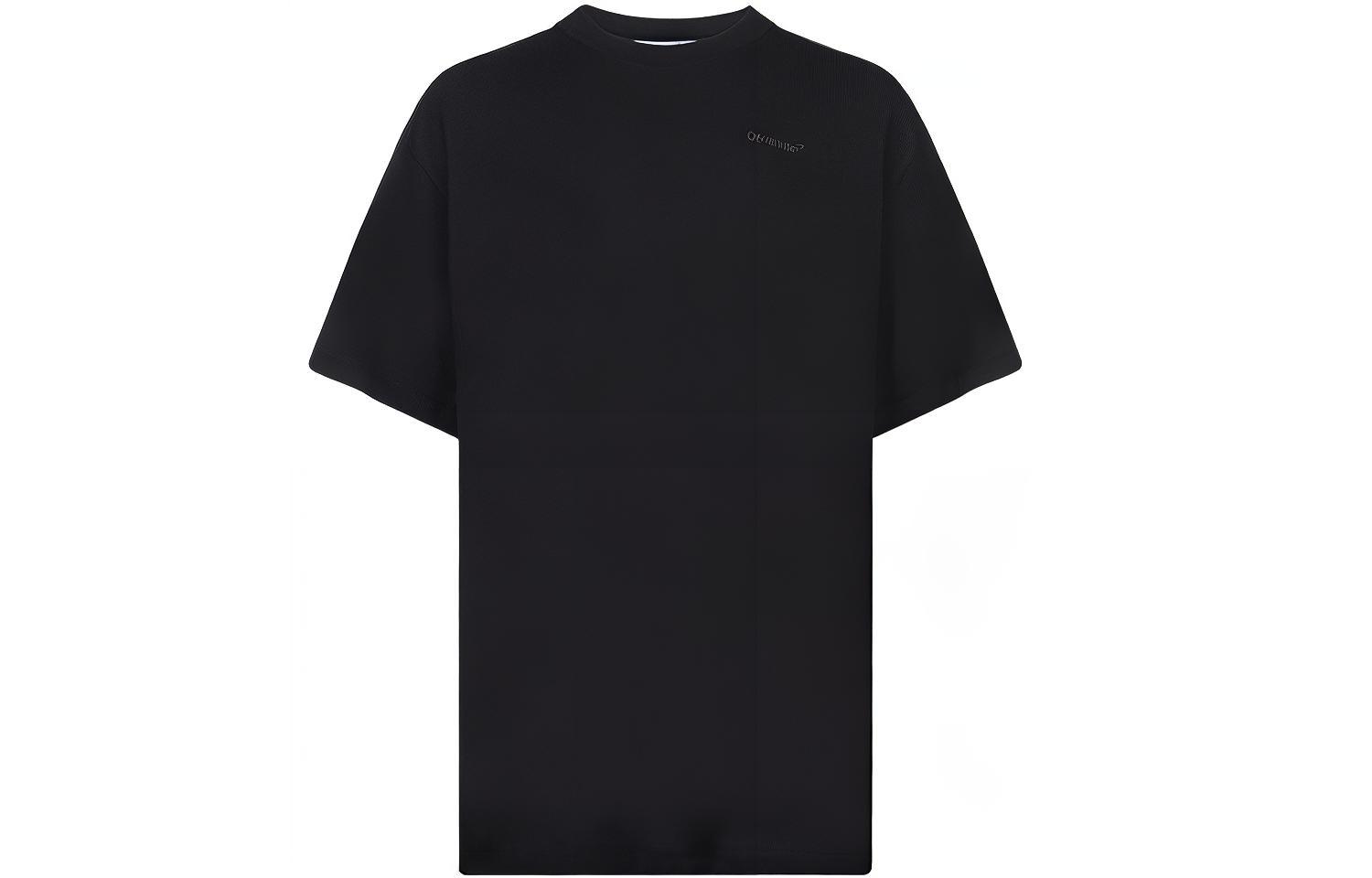 Lookbook 오프화이트 SS22 그래픽 코튼 반팔 티셔츠 블랙 남성용 OMAA038C99JER0041010