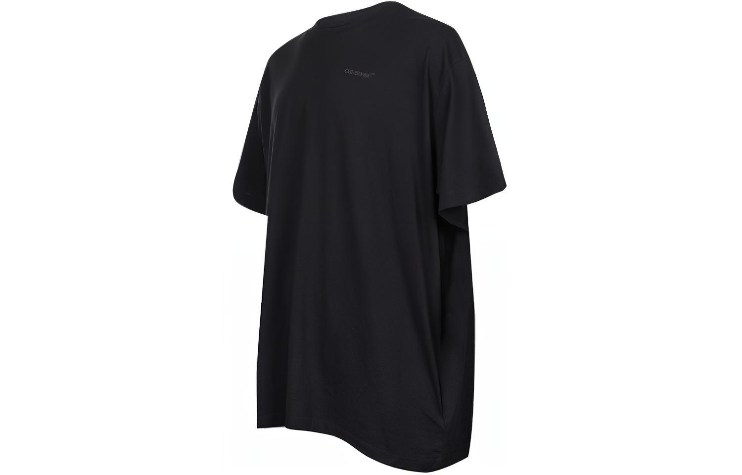 Shop 오프화이트 SS22 그래픽 코튼 반팔 티셔츠 블랙 남성용 OMAA038C99JER0041010