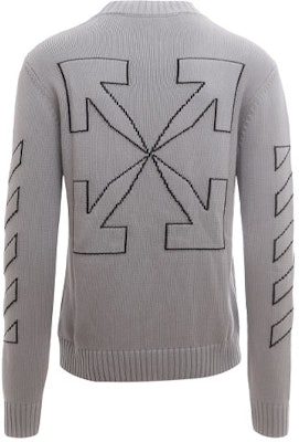 오프화이트 SS22 그레이 로고 자수 크루넥 긴팔 스웨터. OMHE087C99KNI0010610 Order 오프화이트 SS22 그레이 로고 자수 크루넥 긴팔 스웨터. OMHE087C99KNI0010610