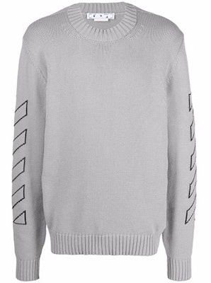 오프화이트 SS22 그레이 로고 자수 크루넥 긴팔 스웨터. OMHE087C99KNI0010610 Lookbook 오프화이트 SS22 그레이 로고 자수 크루넥 긴팔 스웨터. OMHE087C99KNI0010610