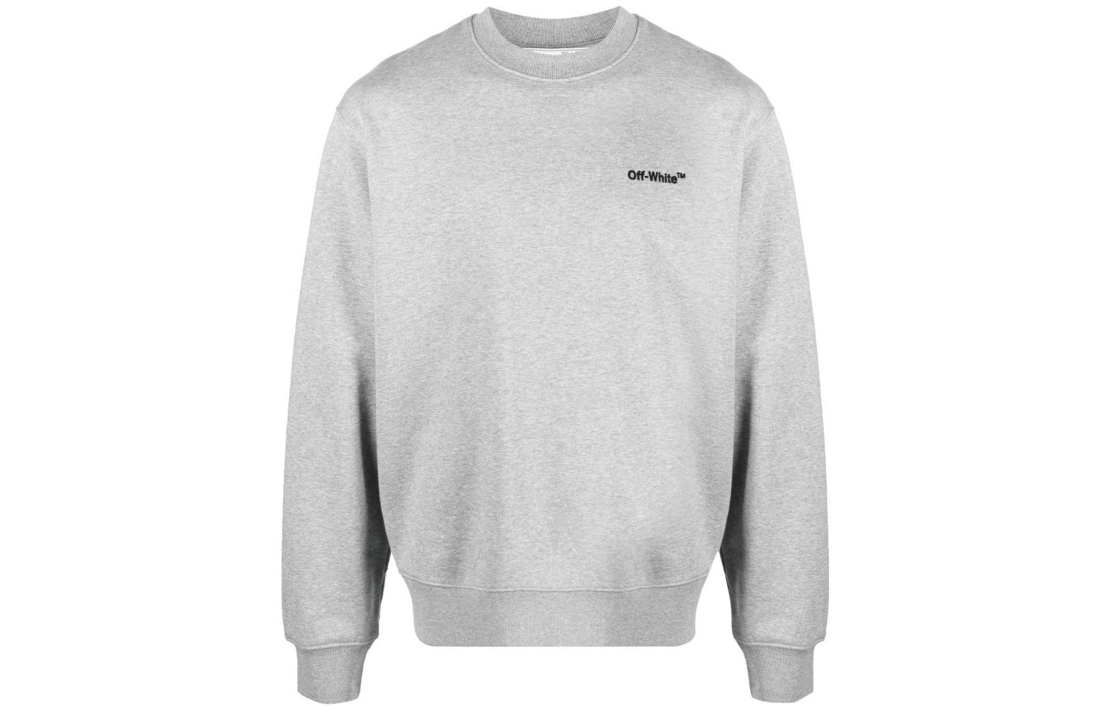 OFF-WHITE SS22 Grey Logo Print Crewneck Pullover Sweatshirt Mens Regular Fit OMBA057C99FLE0100810 圖 2