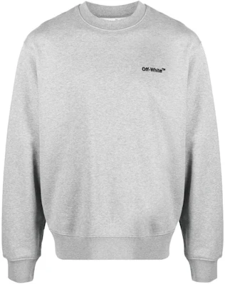 OFF-WHITE SS22 グレー ロゴプリント クルーネック スウェットシャツ メンズ レギュラーフィット OMBA057C99FLE0100810 Order OFF-WHITE SS22 グレー ロゴプリント クルーネック スウェットシャツ メンズ レギュラーフィット OMBA057C99FLE0100810