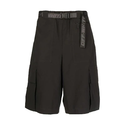 OFF-WHITE SS22 Industrial Belt Casual Shorts Black Men’s. OMCB064C99FAB0011007