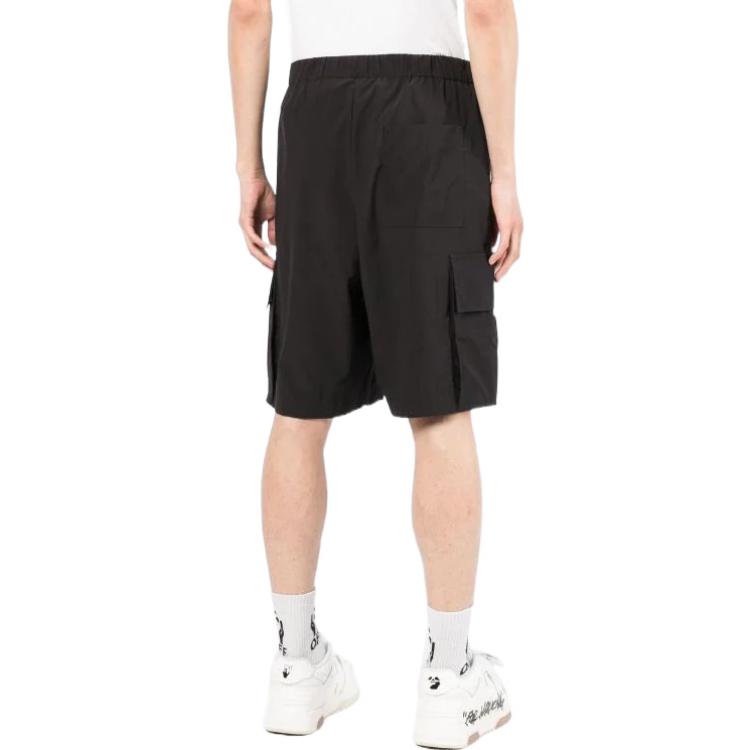 Shop OFF-WHITE SS22 Industrial Belt Shorts Hitam Lelaki Kasual. OMCB064C99FAB0011007