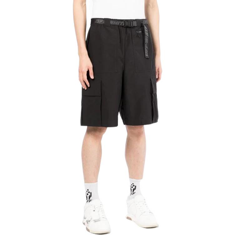 Purchase OFF-WHITE SS22 Industrial Belt Shorts Hitam Lelaki Kasual. OMCB064C99FAB0011007