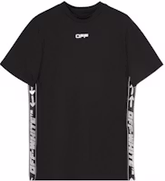OFF-WHITE SS22 Letter Print Crewneck T-Shirt Black Regular Fit Short Sleeve OMVA026C99FAB0011001 OFF-WHITE SS22 Letter Print Crewneck T-Shirt Black Regular Fit Short Sleeve OMVA026C99FAB0011001