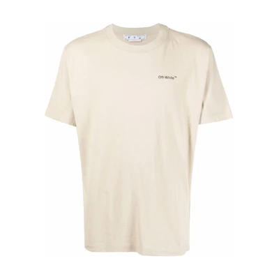 OFF-WHITE SS22 Logo Crewneck Graphic T-Shirt Beige OMAA027S22JER0051710