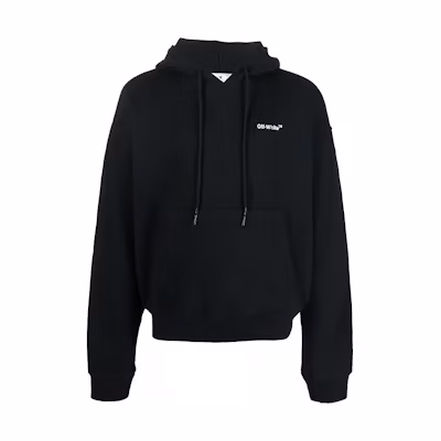 OFF-WHITE SS22 Logo Hoodie Black Pullover Sweater OMBB037C99FLE0031001