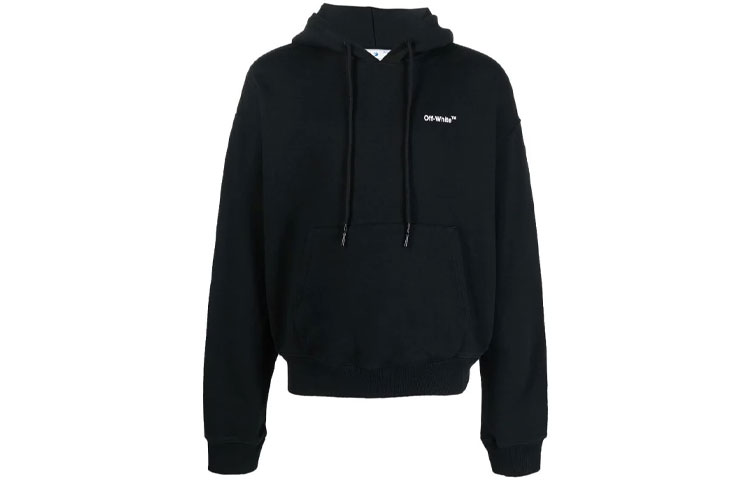 OFF-WHITE SS22 Logo Hoodie Black  Pullover Sweater OMBB037C99FLE0031001 圖 2