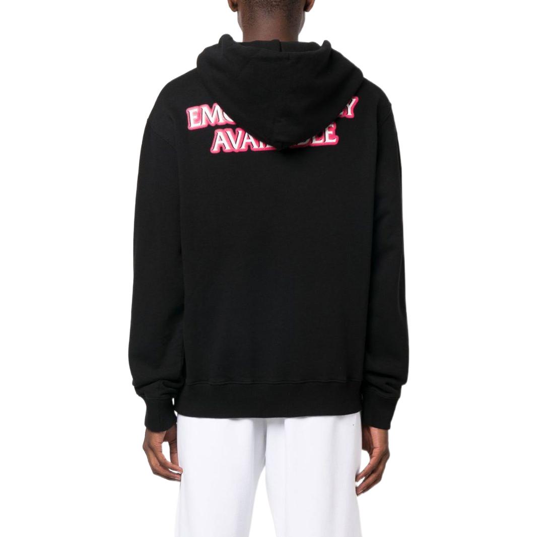 OFF-WHITE SS22 Logo Print Black Hoodie  Loose Fit OMBB097F22FLE01110301030 圖 4