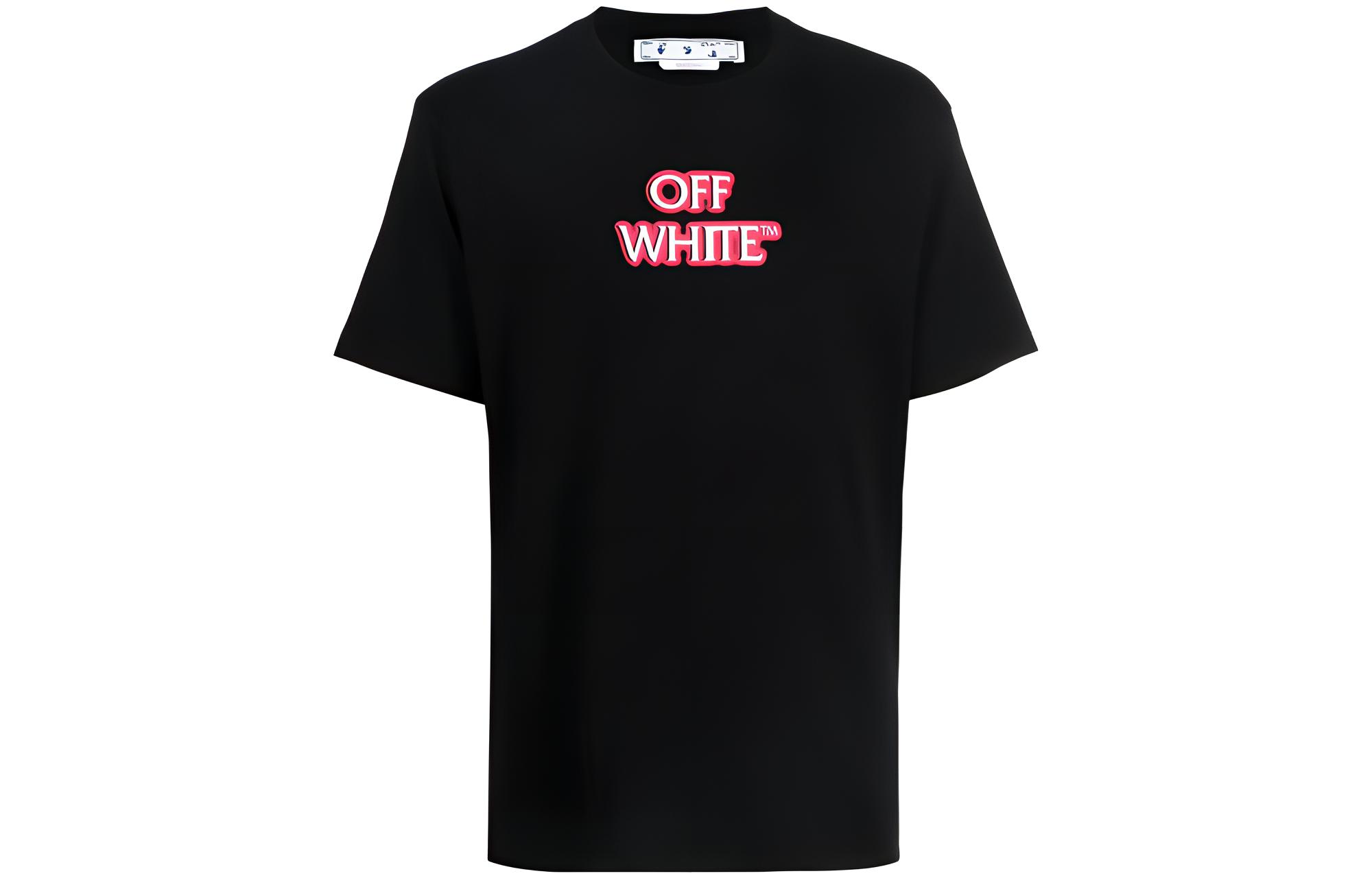OFF-WHITE SS22 Logo Print Black Relaxed Fit  T-Shirt. OMAA027F22JER0121030