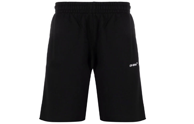 OFF-WHITE SS22 Marker Logo Print Black  Casual Shorts. OMCI006C99FLE0051001